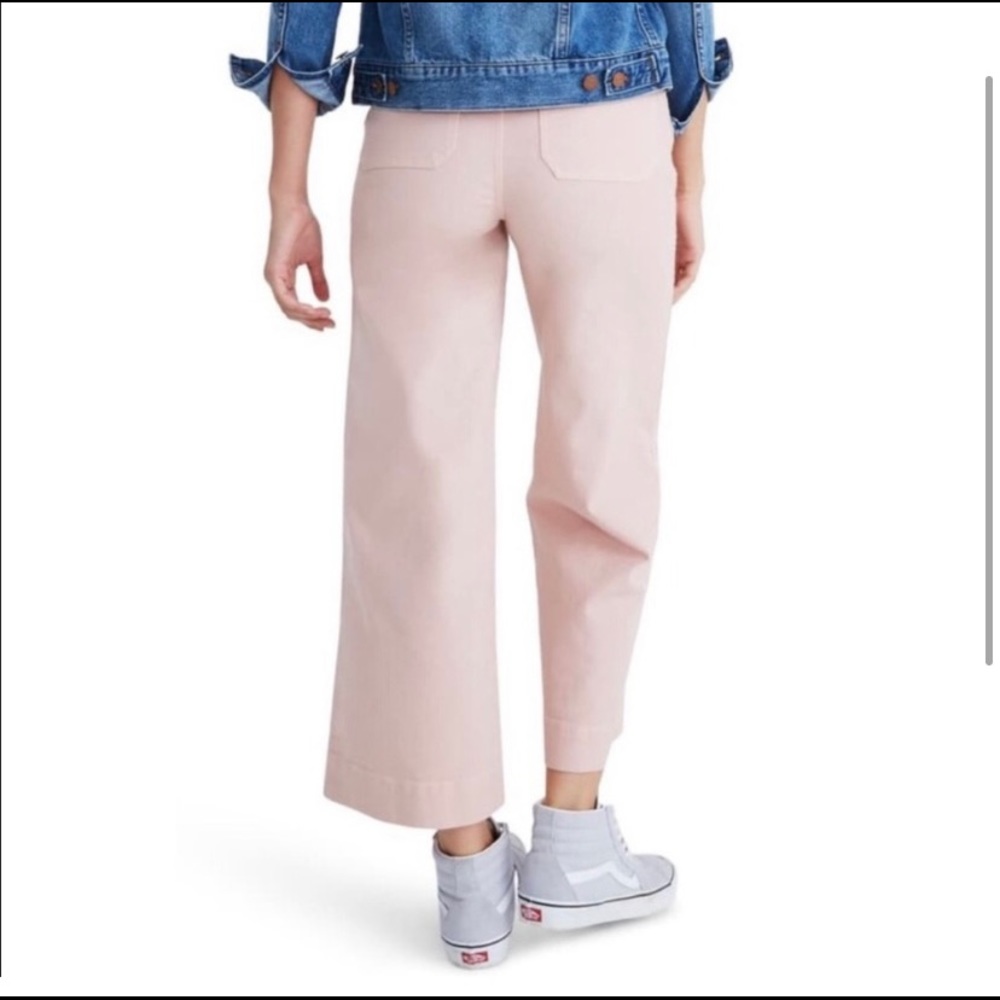 Madewell Emmett Wide Leg Crop Pants, baby pink color